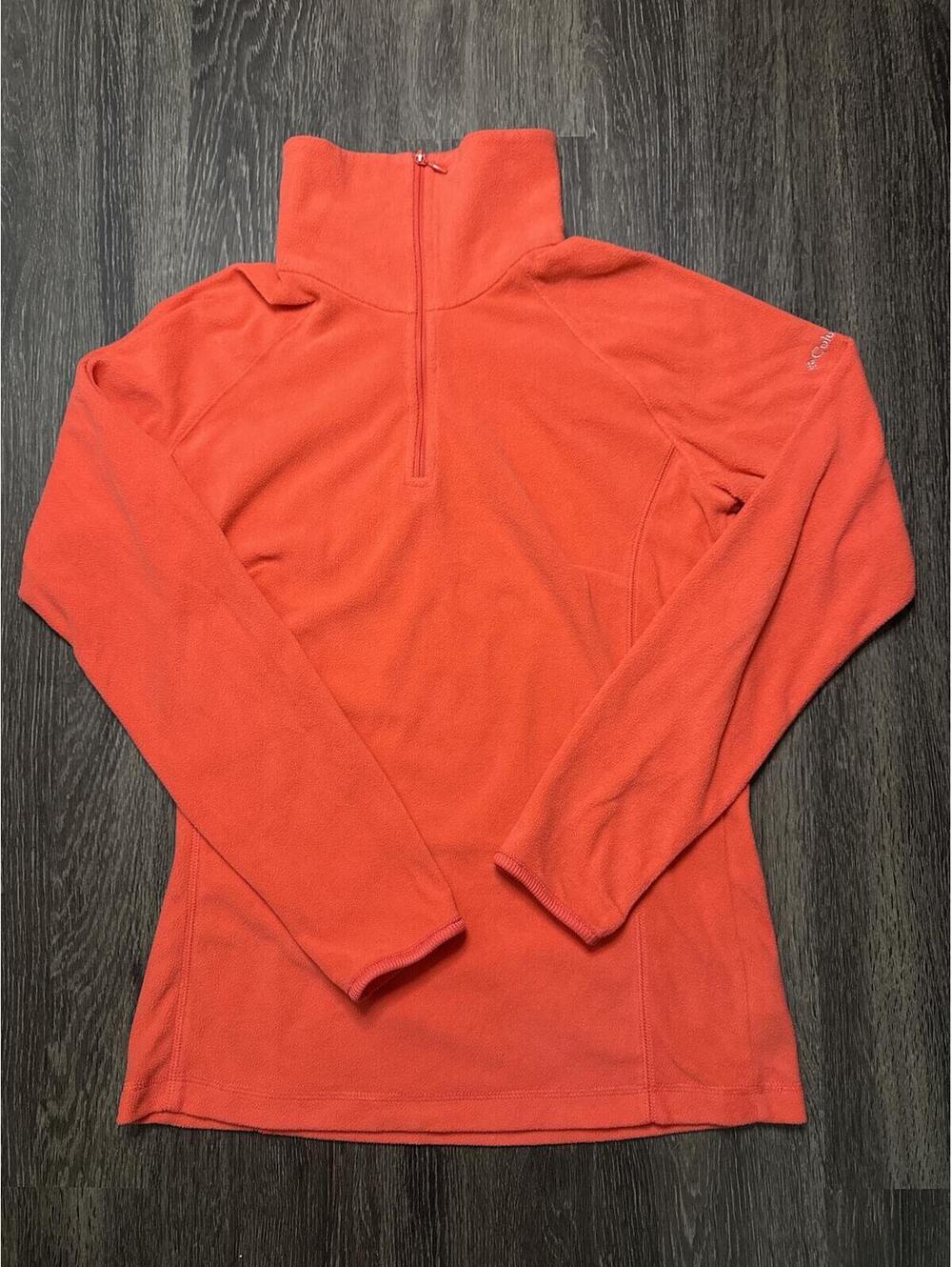 Columbia Sportswear Company Orange Fleece 1/4 Zip Pullover Jacket Size S